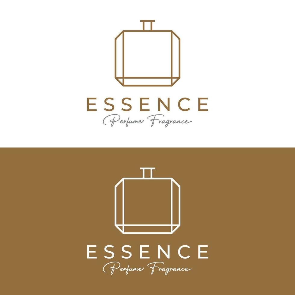 Luxury essence fragrance perfume logo template design isolated background. vector