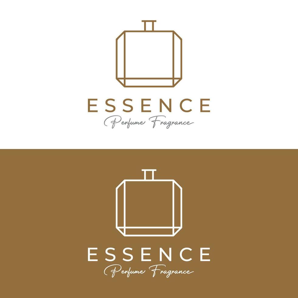Luxury essence fragrance perfume logo template design isolated background. vector