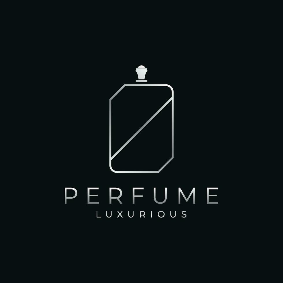 Luxury essence fragrance perfume logo template design isolated background. vector