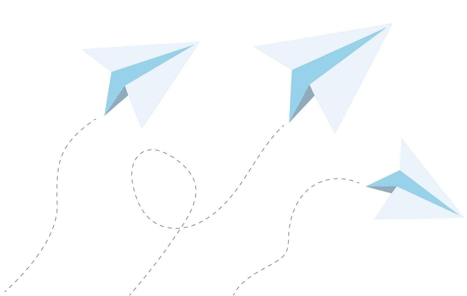 Paper aeroplane lines, plane fly or airplane on line, vector travel and air flight icons.
