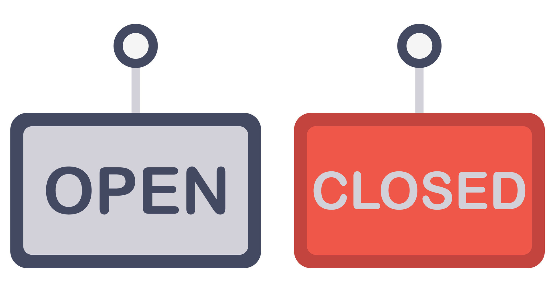 Open and closed store sign for shop. Simple open and closed sign