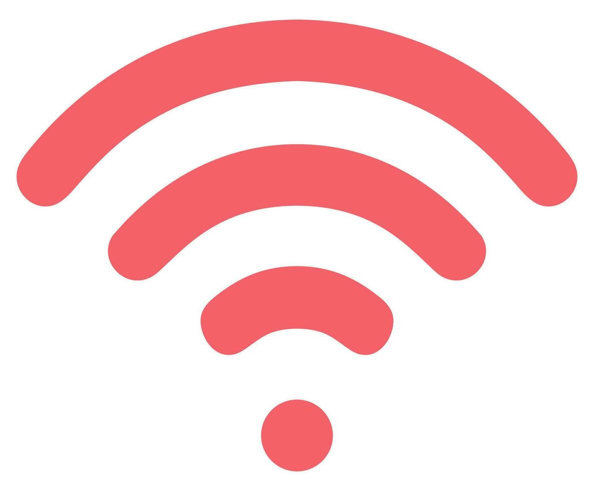 vector wifi symbol, free wifi. Red WIFI icon isolated. Flat Wireless vector symbol.