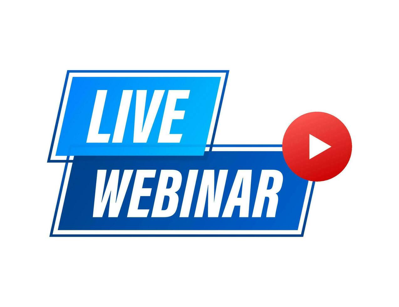 Live Webinar Button, icon, emblem label Vector illustration