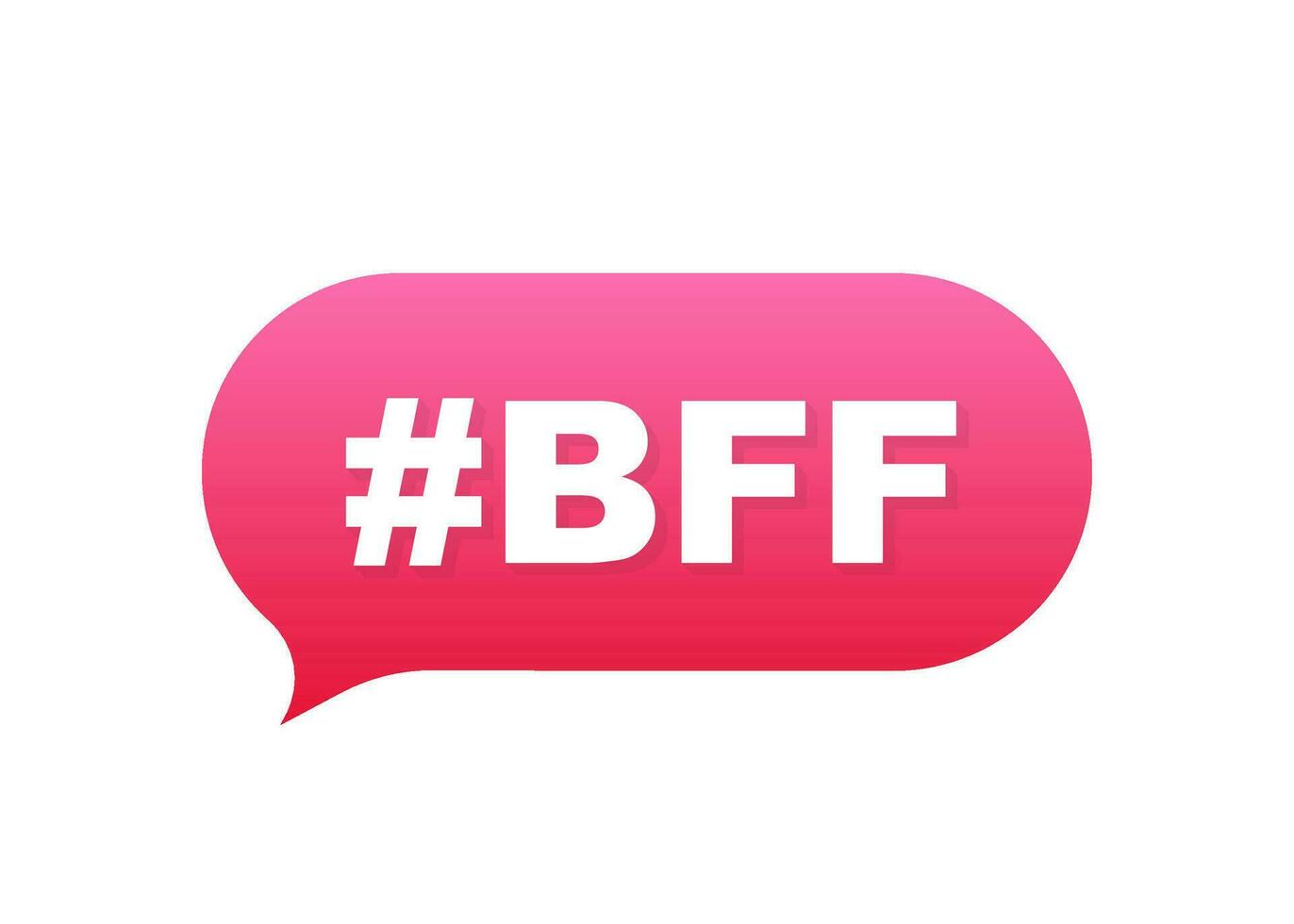 Flat icon with red bff for concept design. Vector design. Vector logo