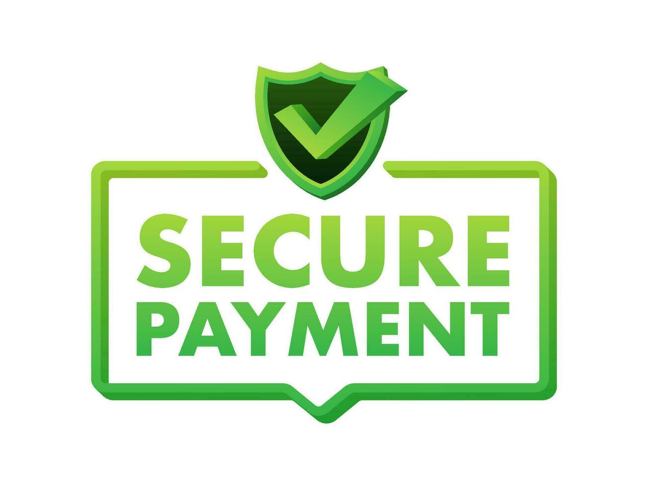 Secure payment. Credit card icon with shield. Secure transaction. Vector stock illustration