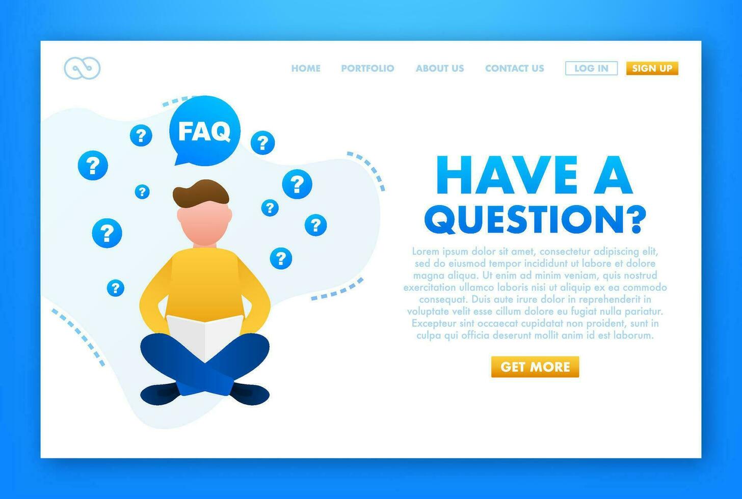 Cartoon illustration with have a question Vector illustration, flat design.