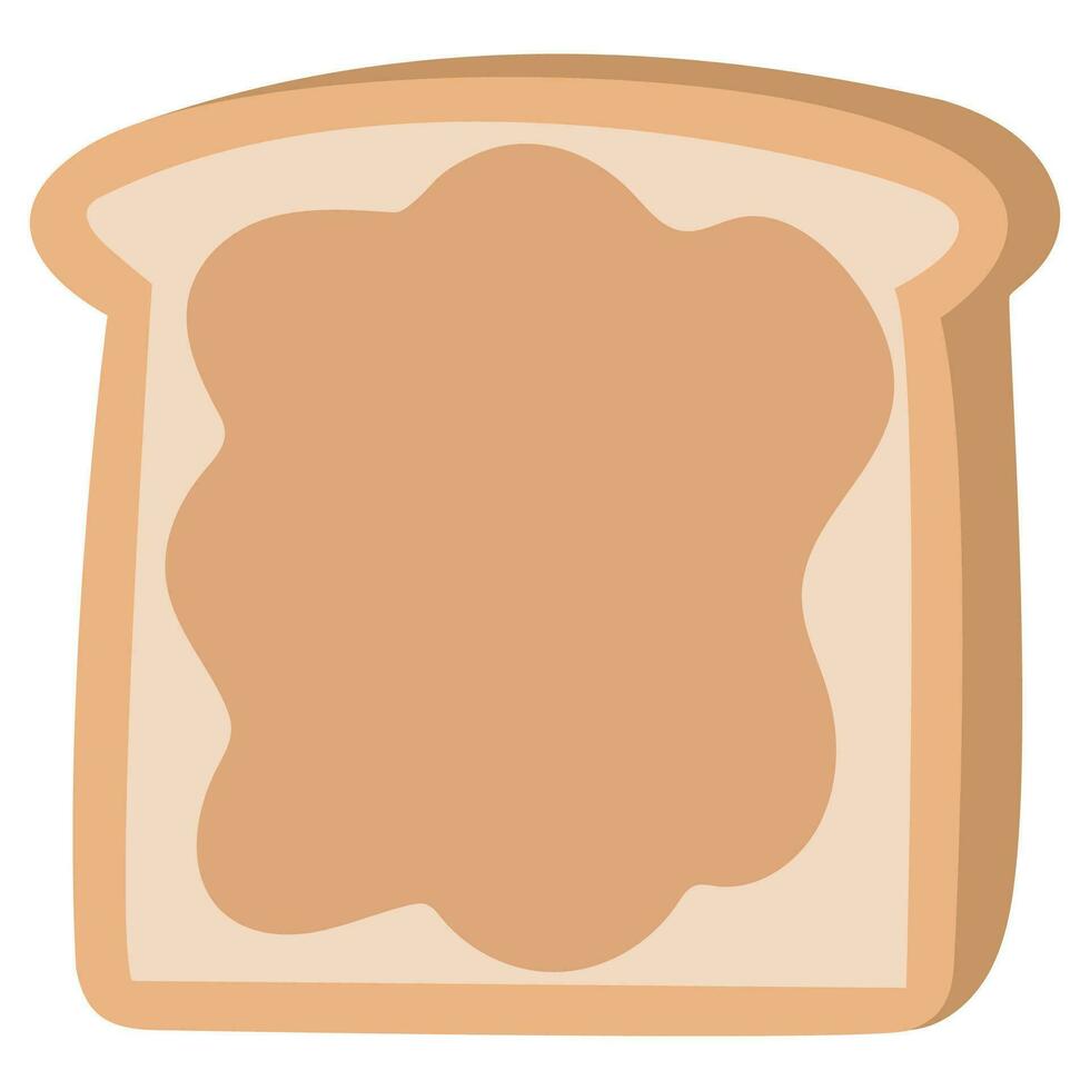 Peanut butter toast bread breakfast food for morning. vector