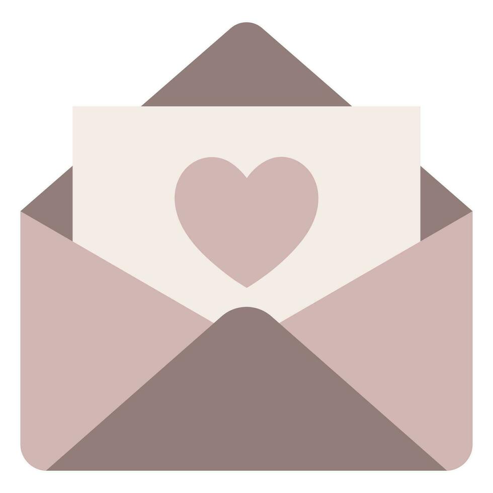 Letter envelope sent by mail in brown color, for messages of love, fraternity or friendship. vector