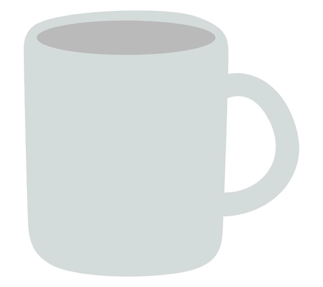 Gray mug icon flat vector. vector