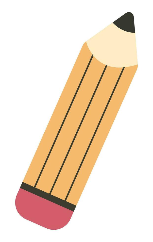 Pencil icon in flat design. vector