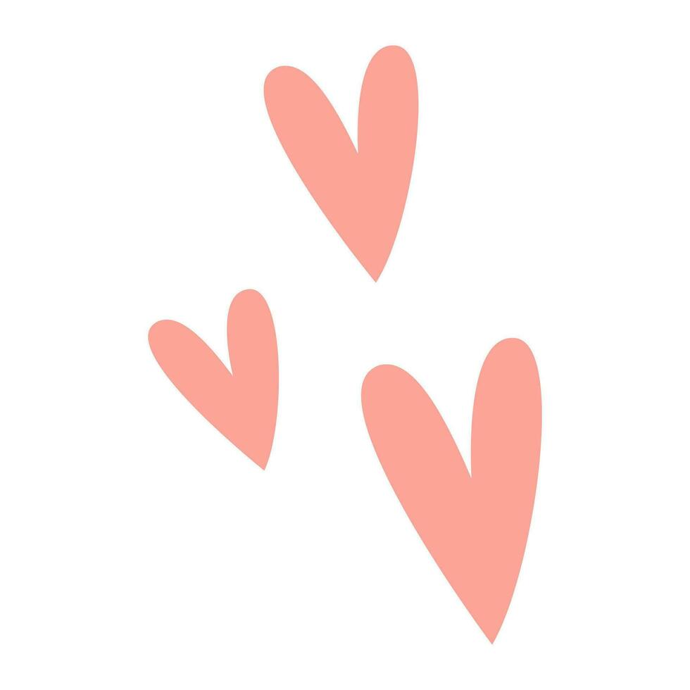 Minimalist vector hand drawn small hearts shape flat icon.