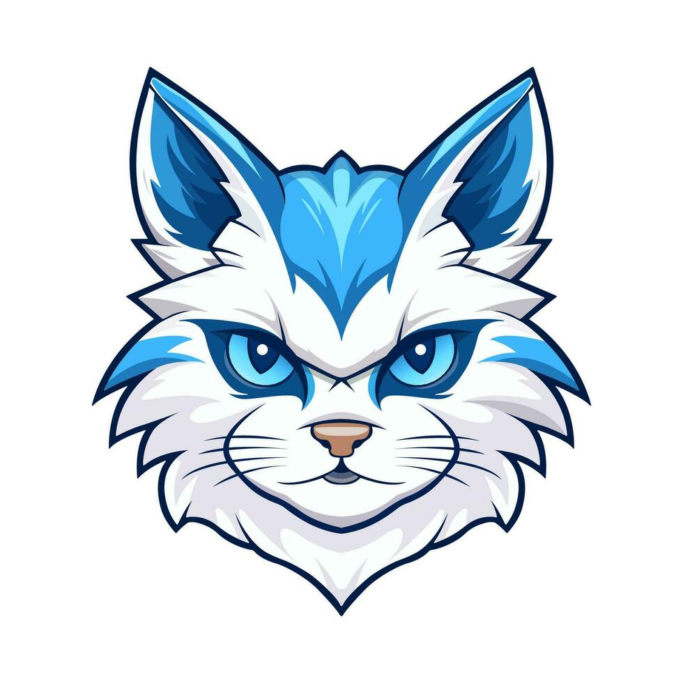 un mascota logo de un azul gato aislado blanco antecedentes. vector