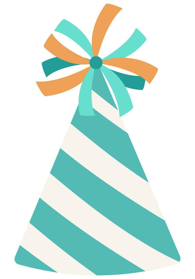 Birthday hat with green lines. vector