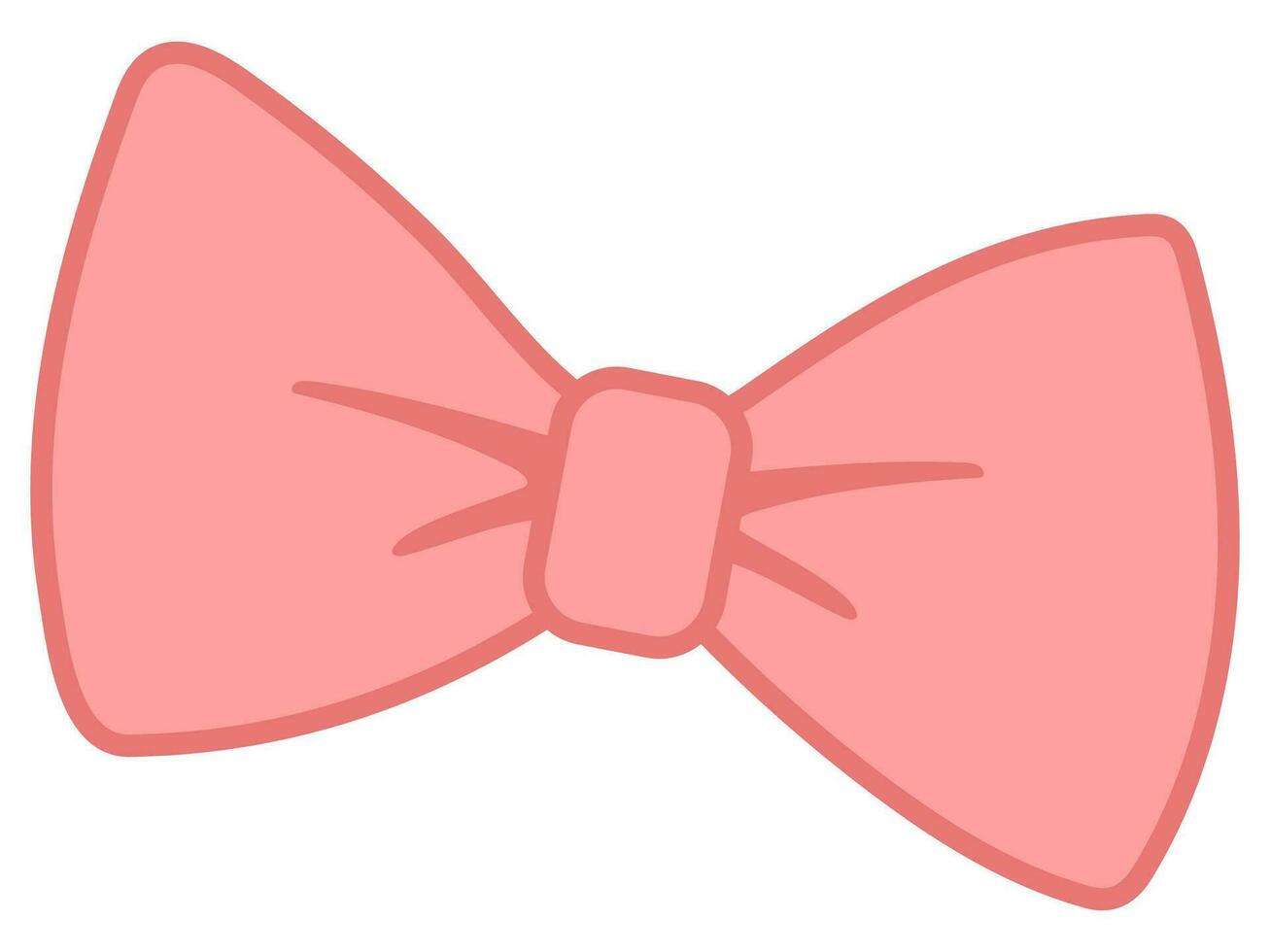Pink bow tie vector isolated illustration.