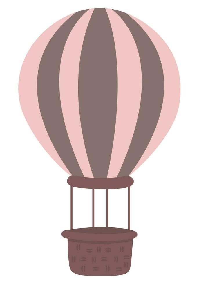 Hot air balloon illustration. Summer journey by air transport. vector