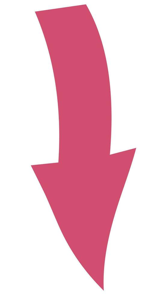 Curved arrow down. vector