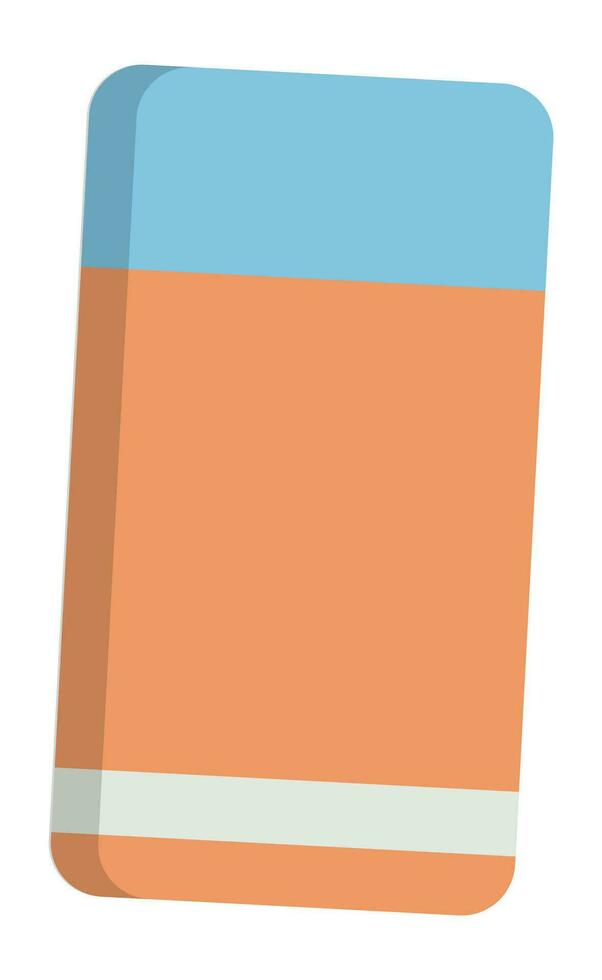 Orange and blue eraser school education logo design. vector