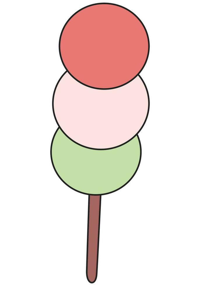 Mochi vector. Mochi on white background. Mochi stick vector. vector