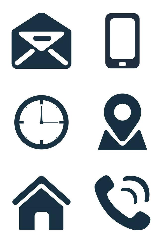 Set icons of contact us. Contact us icon vector isolated on transparent background.