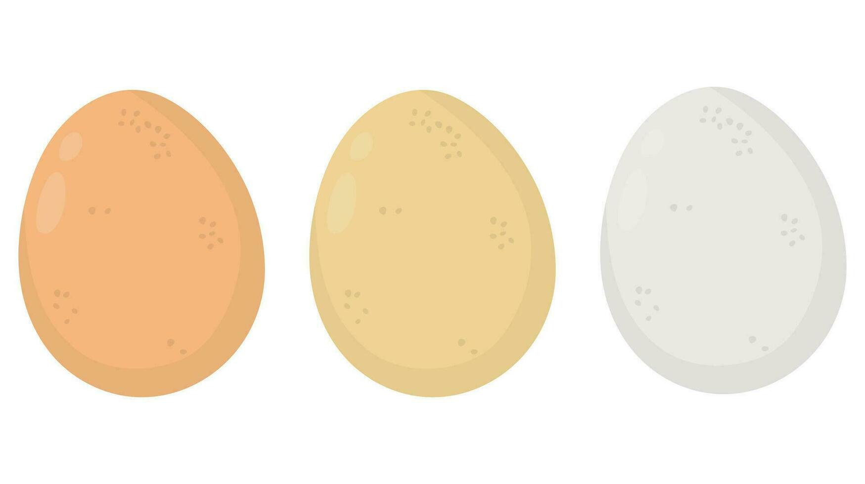 Natural gold, brown and silver eggs for easter isolated on white background. Pattern for ornament. vector