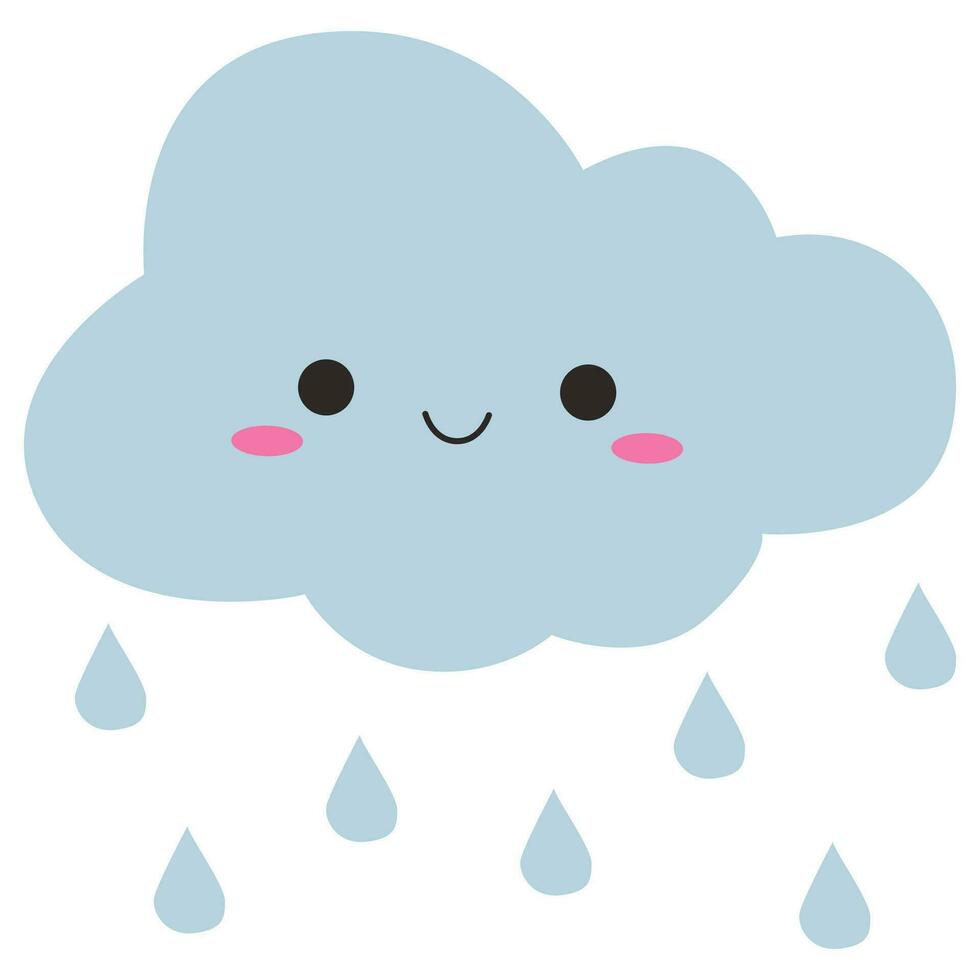 Cute cloud character. vector
