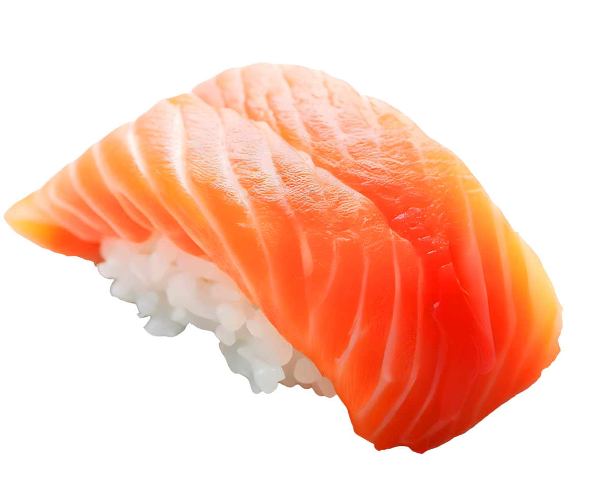 bem salmão Sushi em transparente. ai gerado png