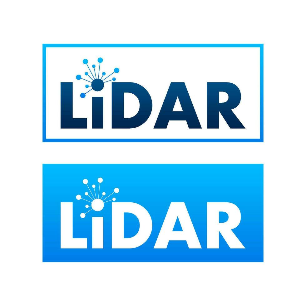 Lidar scanner icon, sign. Vector stock illustration.