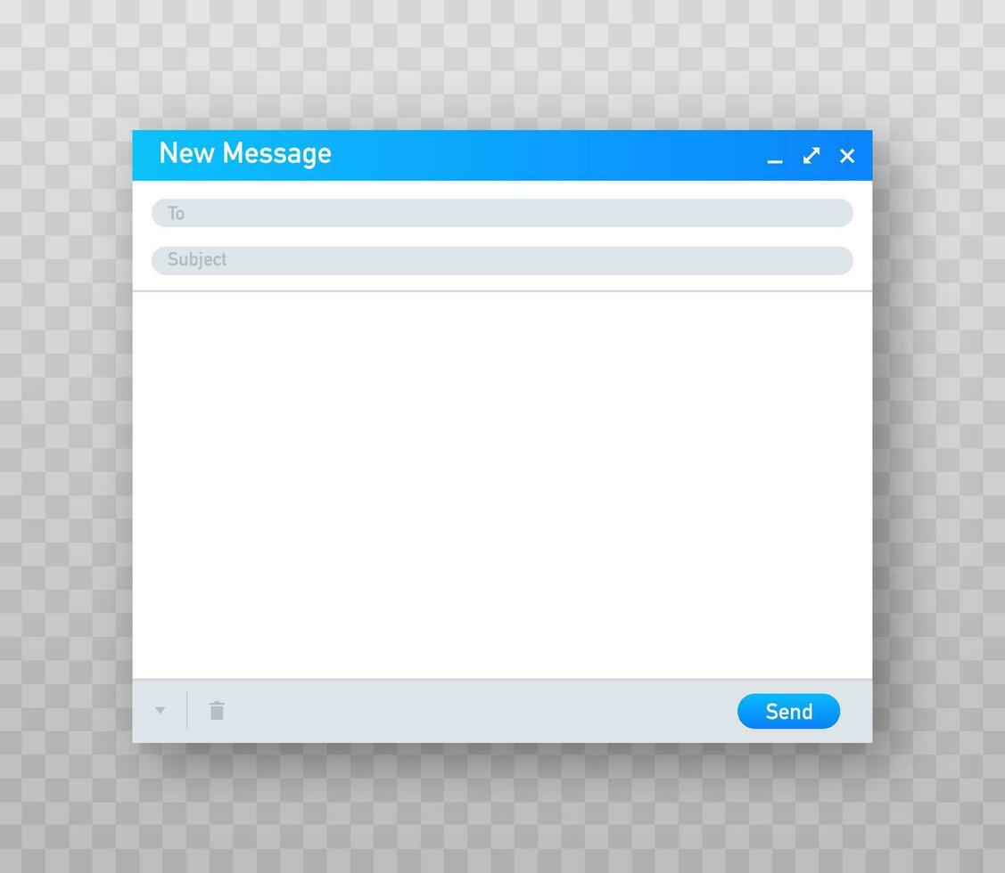 Email template. Blank e mail browser window. Mail message web page vector frame. Vector illustration
