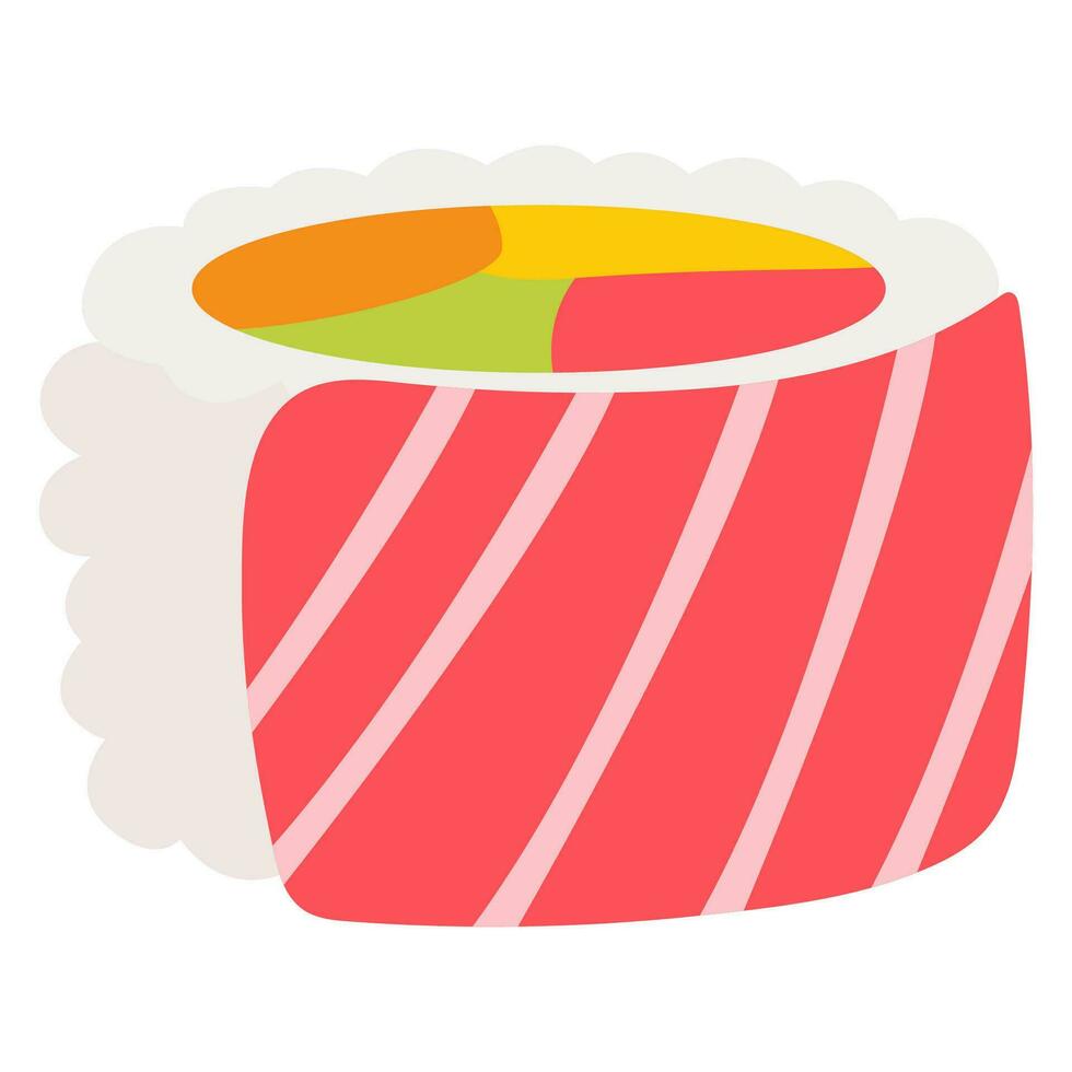 Salmon sushi roll vector. Sushi Japanese food. Sushi Japanese food vector art.