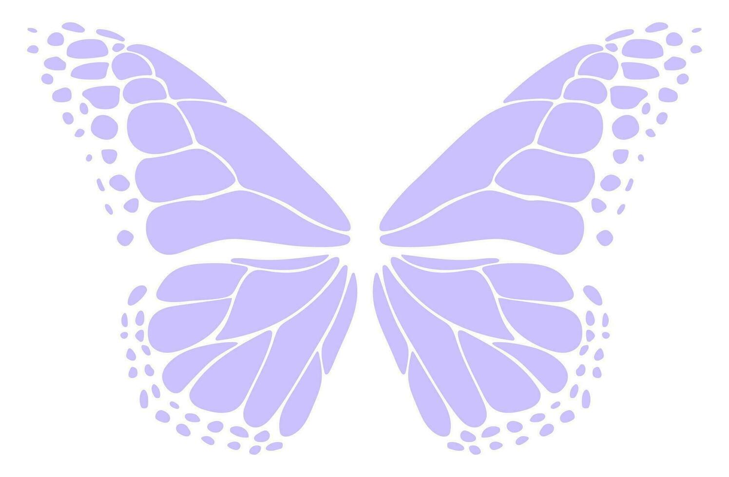 mano dibujado alas, mariposa alas garabatear, aislado elementos. resumen mariposa alas silueta, vector ilustración.