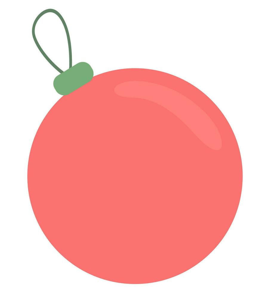 Red christmas bauble. Merry Christmas greeting card, Christmas ball. Aesthetic christmas bauble. vector