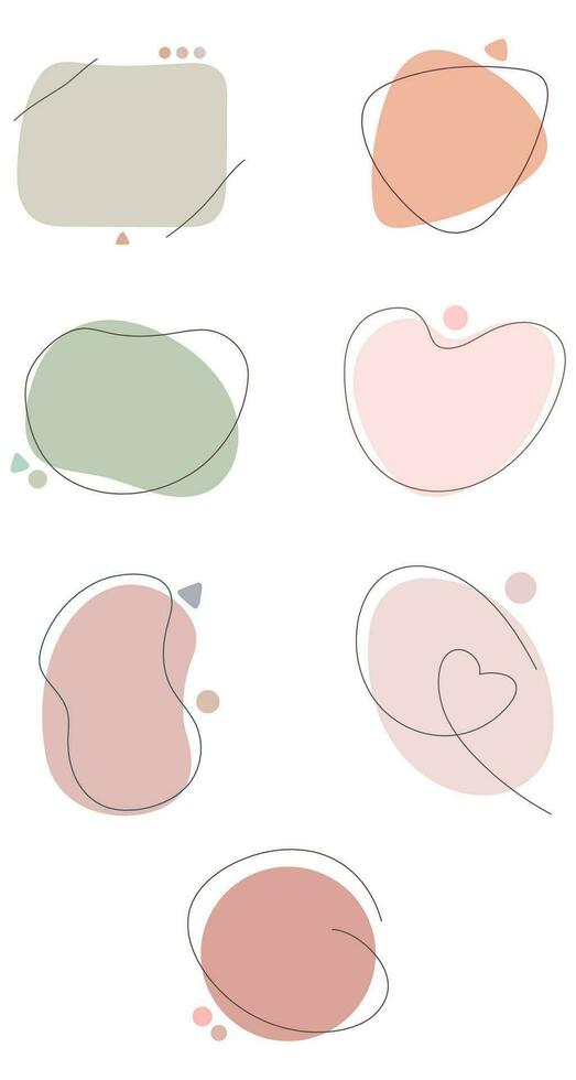 Abstract liquid shape vector banner. Shape abstract pastel color with line vector illustration isolated on white background.