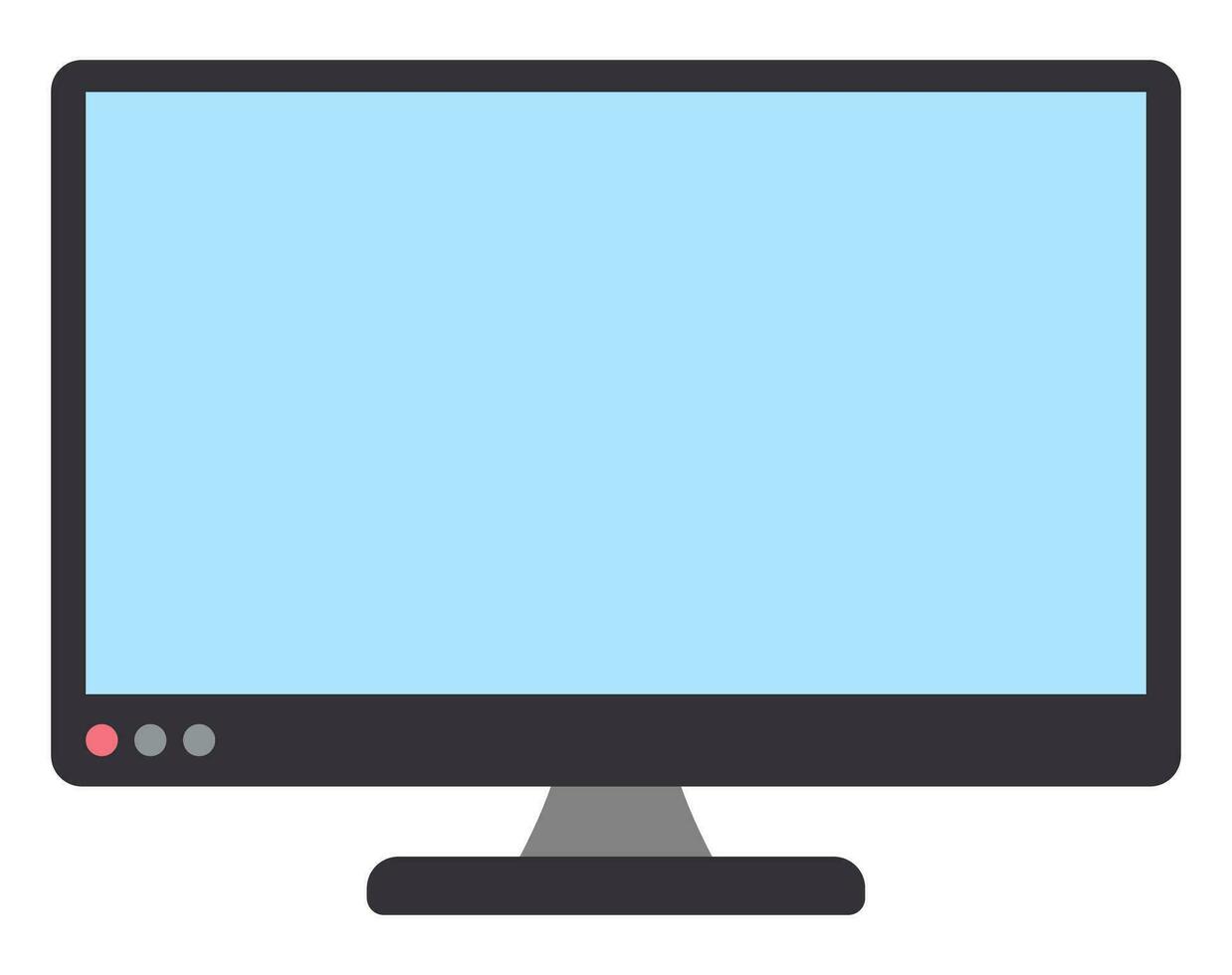 Monitor screen PC icon flat style. vector