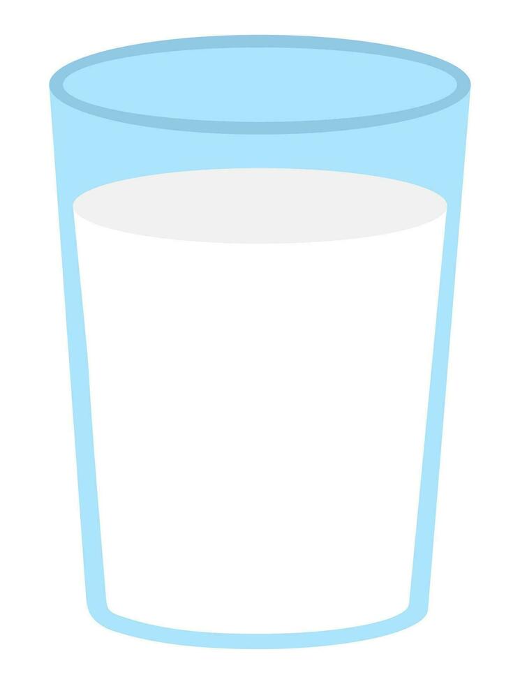 Glass of milk vector flat icon.
