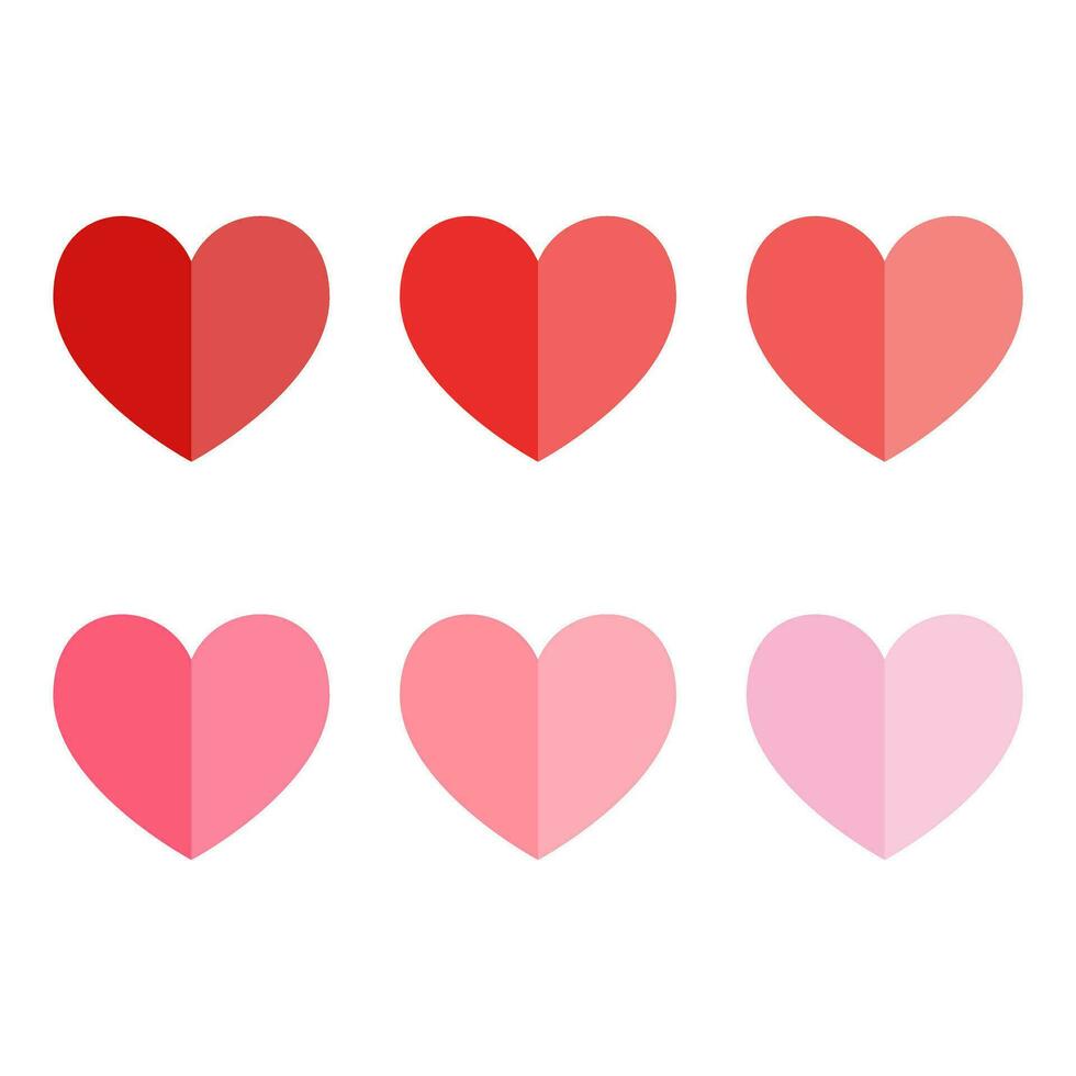 conjunto de decorativo papel cortar corazones diseño elementos para san valentin, vacaciones, boda, cumpleaños, fiesta, vector ilustración