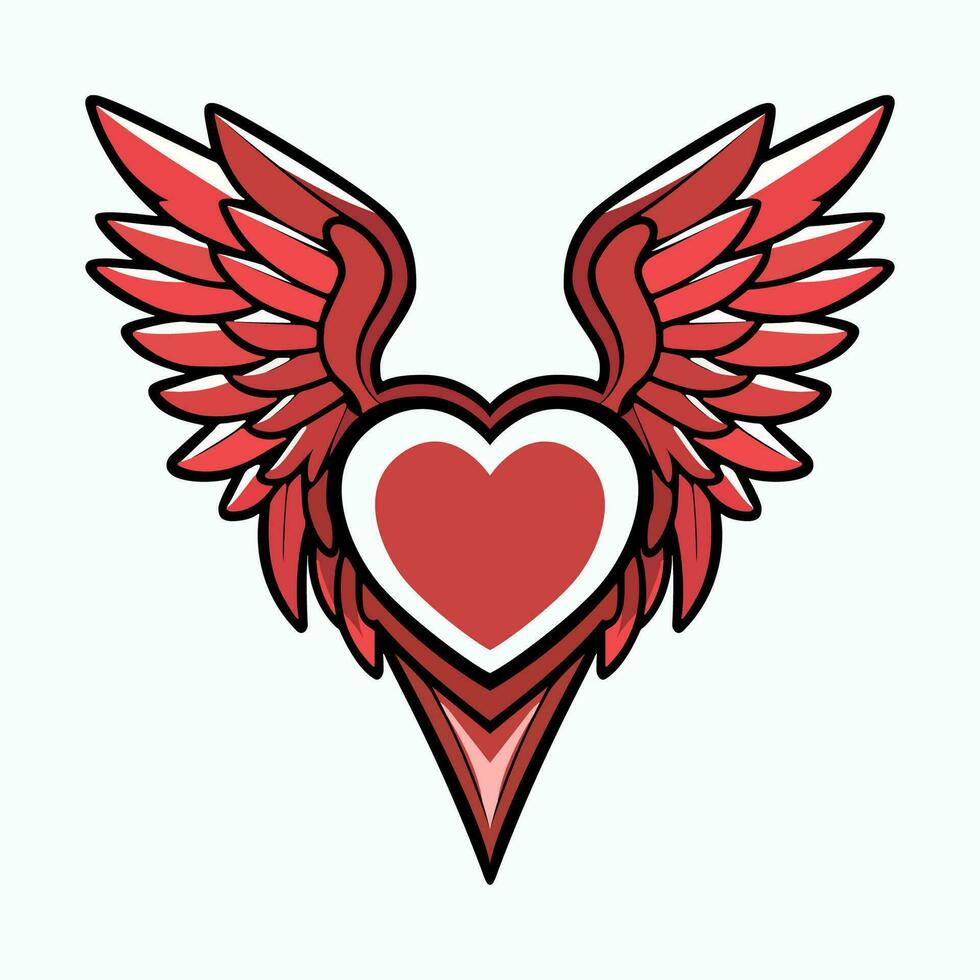 corazón con alas básico logo vector aislado en blanco antecedentes.