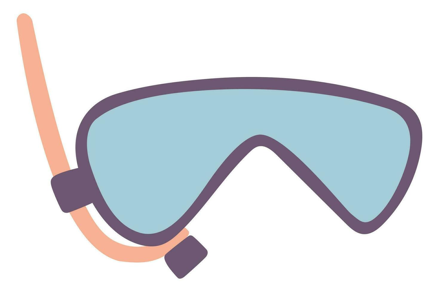 Diving mask with snorkel flat icon, flat vector illustration.