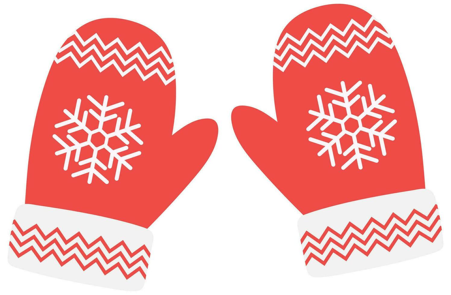 Christmas flat cartoon mittens. vector