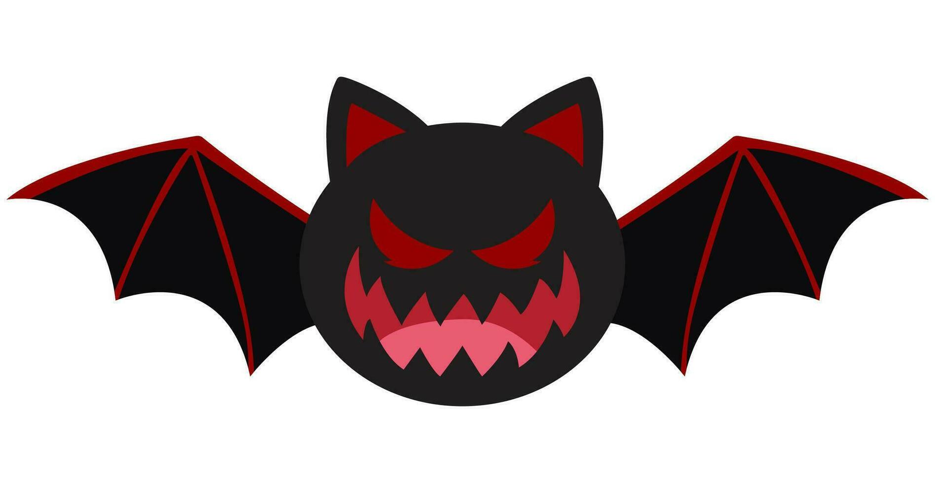 vector dibujos animados ilustración de espantoso negro murciélago personaje.