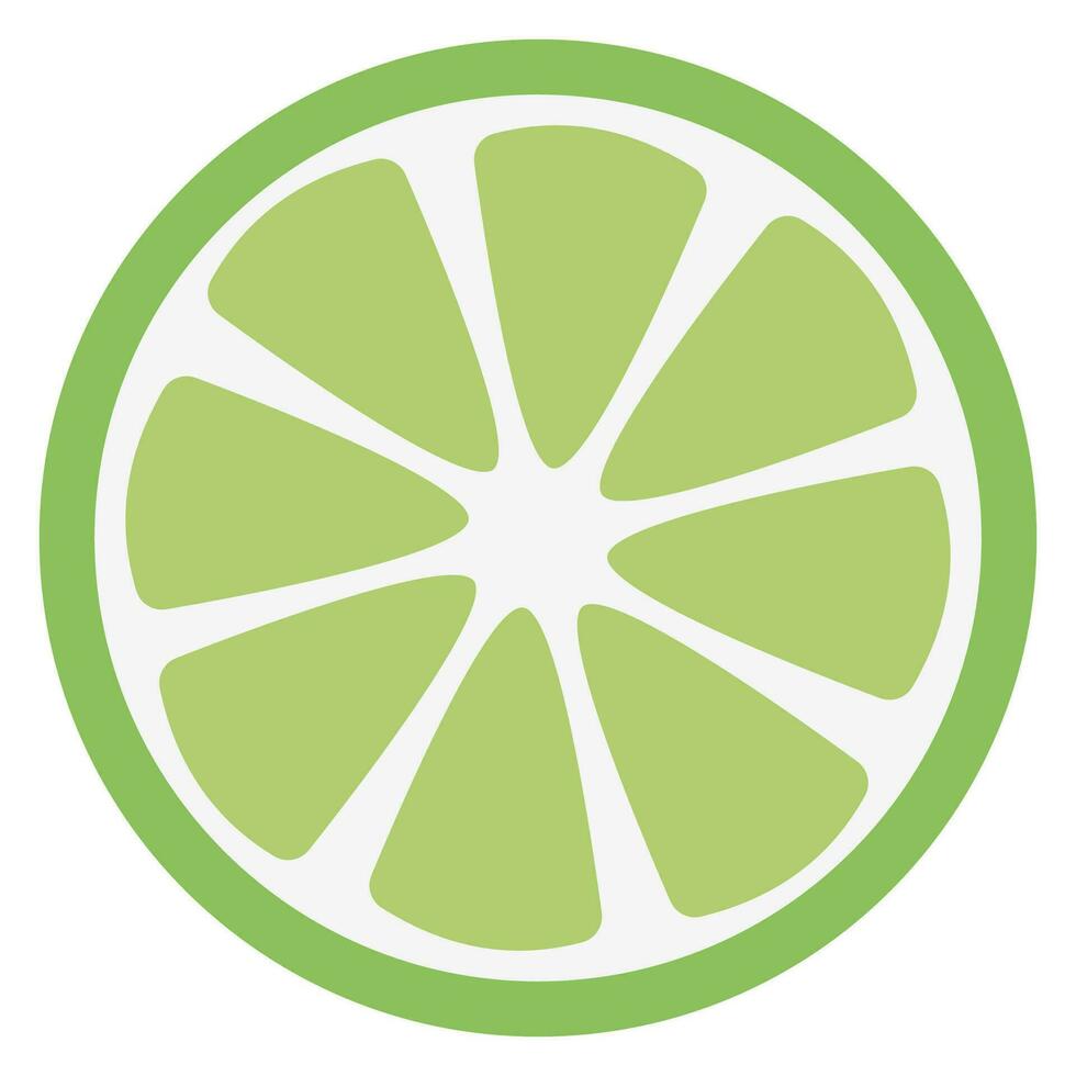 Green citrus slices of lemon. vector