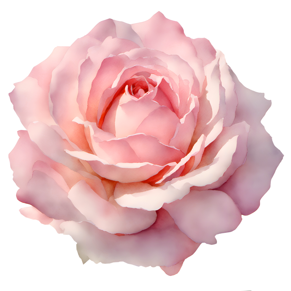 waterverf en schilderij roze roos bloem voor fabriek en bloemen illustratie. ai gegenereerd png