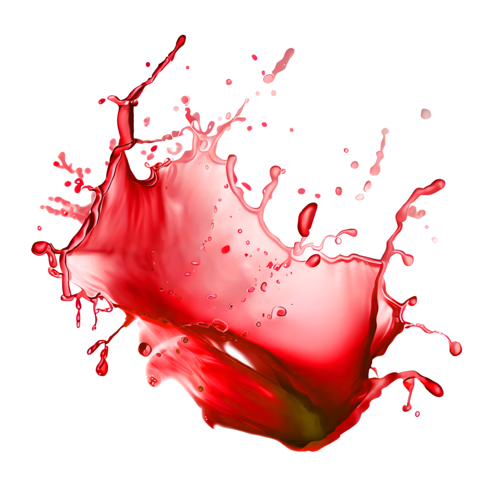 Red water color splash on transparent. AI Generated png