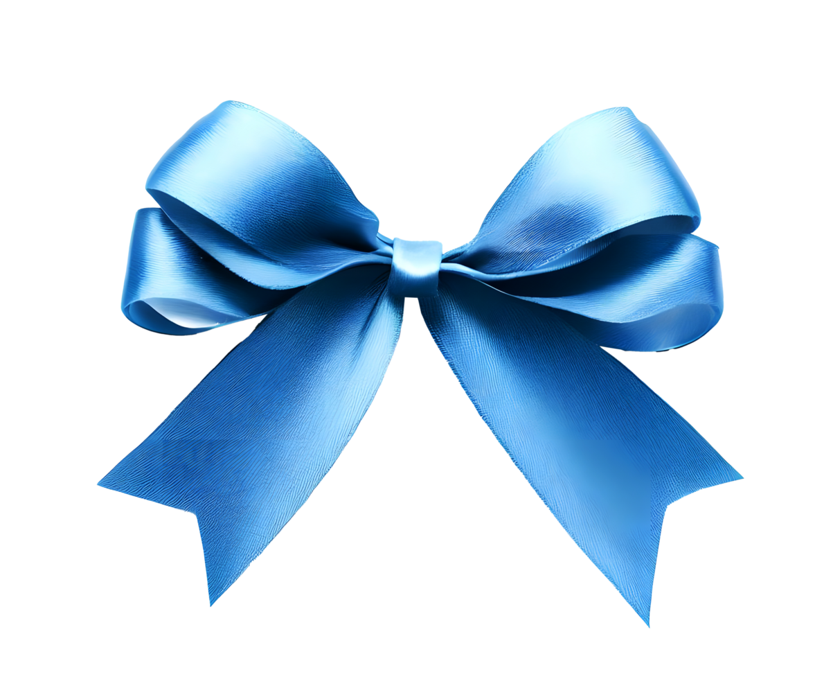 Decorative blue bow with blue ribbon for gift decor on transparent  background PNG.png - Similar PNG