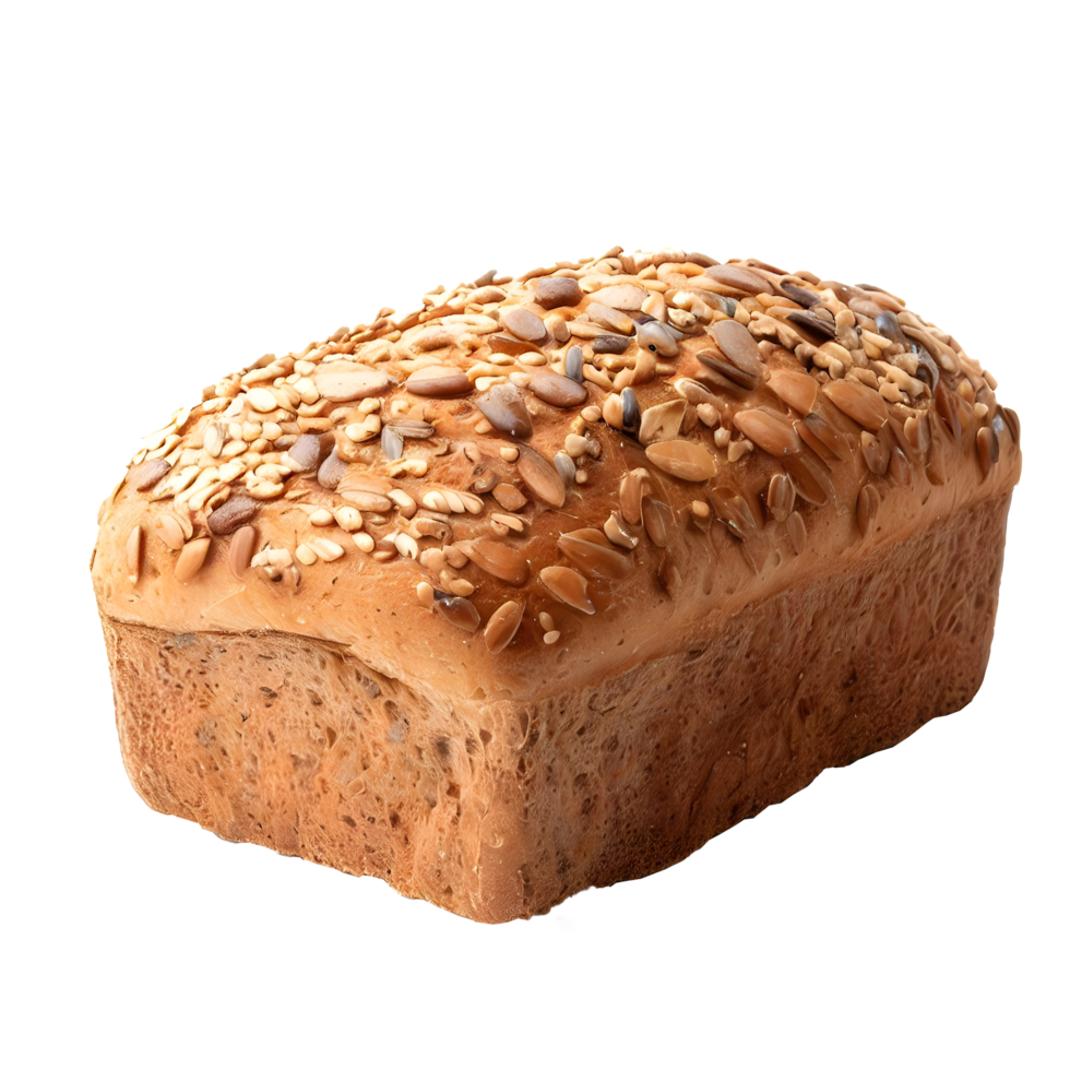 Whole wheat bread on transparent. AI Generated png