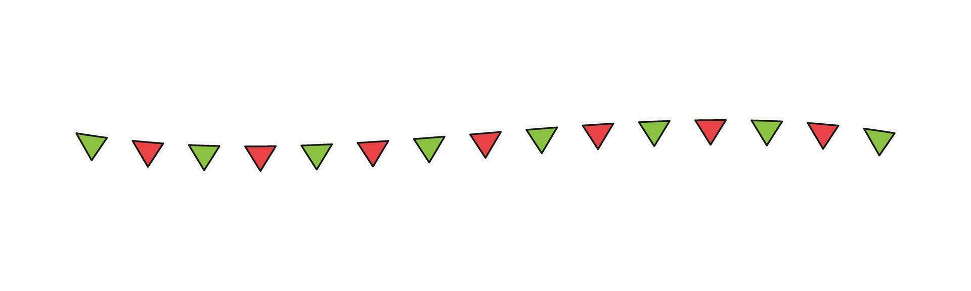 bandera separador frontera ilustración ondulado línea triángulo modelo para Navidad tema concepto para fiesta hora invierno temporada vector