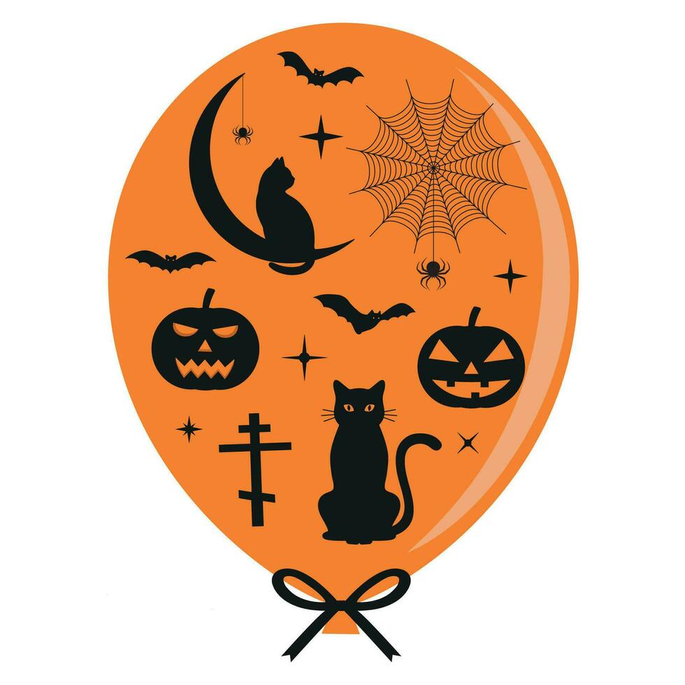 Illustration of scary Halloween ghost balloon vector