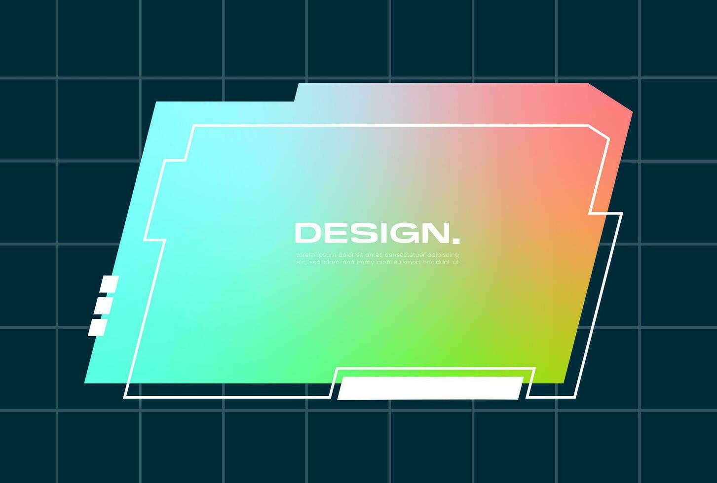 Futuristic pop up interface illustration. Video overlay element. vector