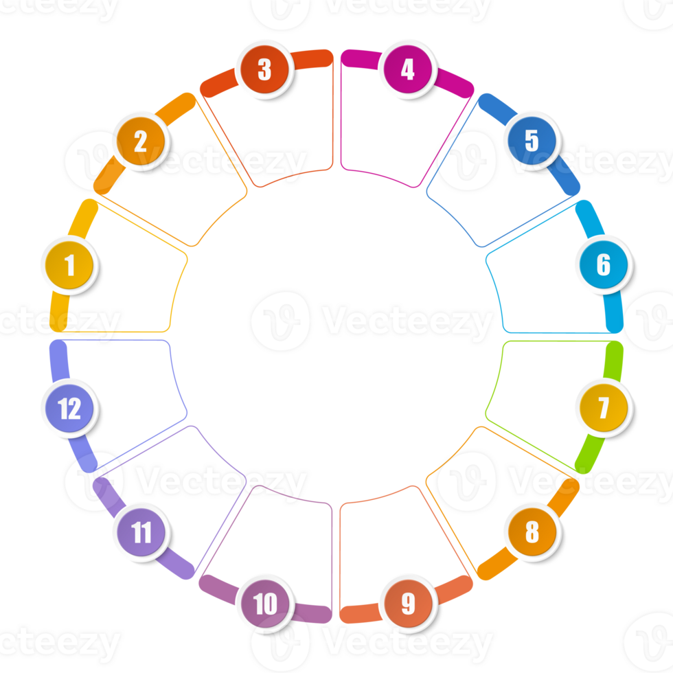 Infographic with 12 steps, process or options. png