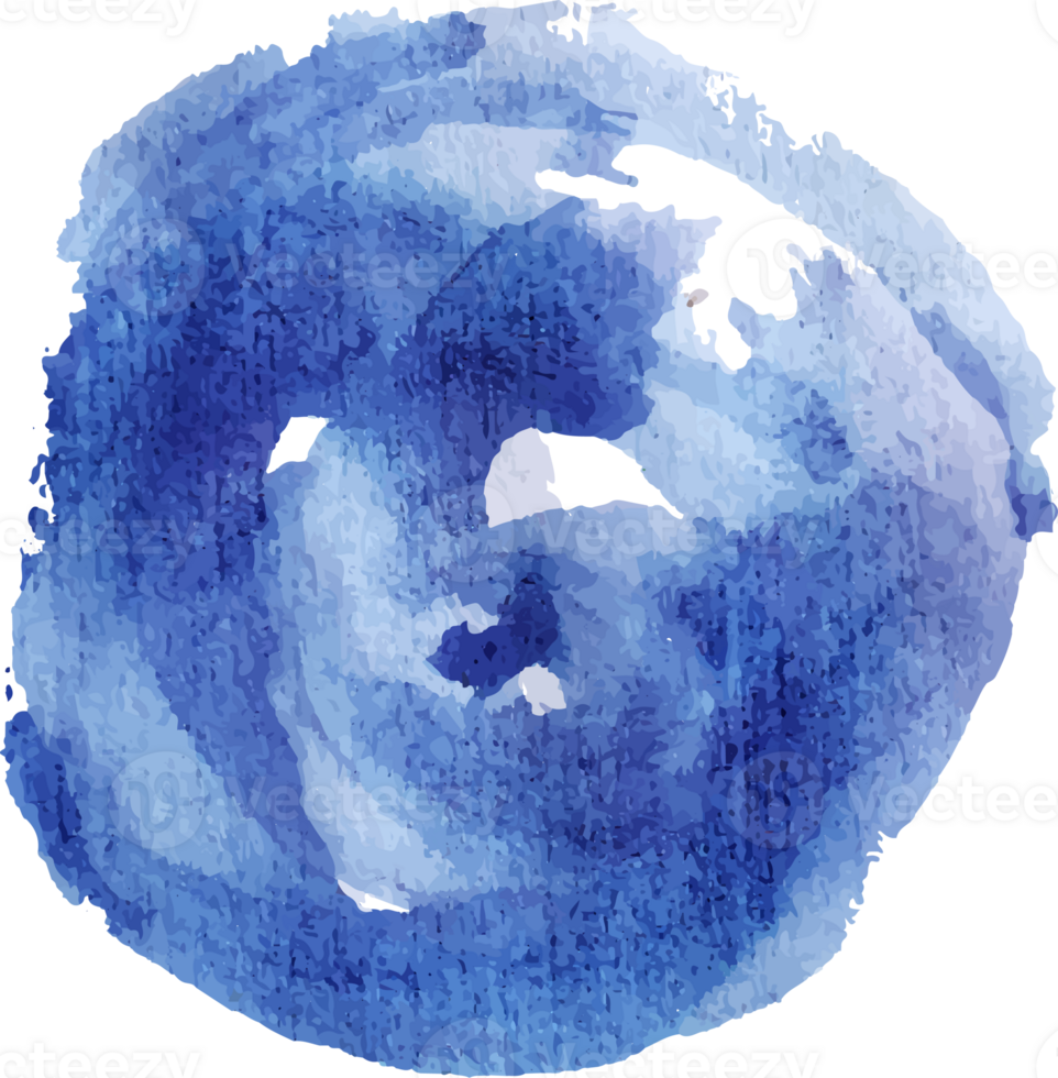 abstract blue round watercolor png