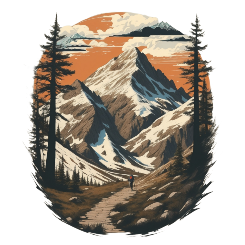 Hiking Sticker Png Transparent Background Ai Generative